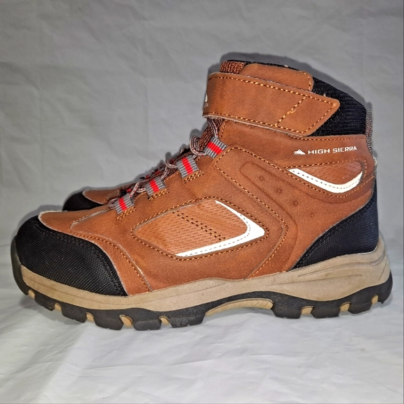 High Sierra Shoes High Sierra Hiking Trekking Boots Boys Size 2 Brown And Black Slipon W